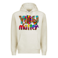 Oatmeal Heather LGBTQ+ you matter with leopard Premium Hoodie - NancyCooperArtShop