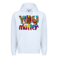 White LGBTQ+ you matter with leopard Premium Hoodie - NancyCooperArtShop