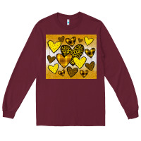 Burgundy yellow hearts Long Sleeve Tee - JahusDesignShop