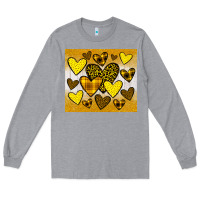 Heather Grey yellow hearts Long Sleeve Tee - JahusDesignShop