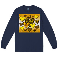 Navy yellow hearts Long Sleeve Tee - JahusDesignShop