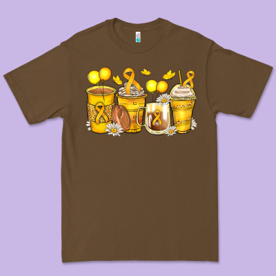 Childhood Cancer Coffee Cups Premium Tee Designed By Zillion Design Studio