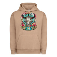 Pigment Burro Mom Bull Skull Mother's Day Urban Hoodie - CowGirlArtShop