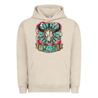 Pigment French Oak Mom Bull Skull Mother's Day Urban Hoodie - CowGirlArtShop