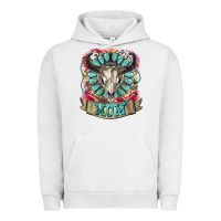 Pigment Lunar Rock Mom Bull Skull Mother's Day Urban Hoodie - CowGirlArtShop