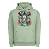 Pigment Oil Green Mom Bull Skull Mother's Day Urban Hoodie - CowGirlArtShop