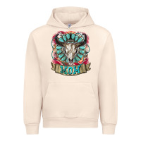 Sandshell Mom Bull Skull Mother's Day Urban Hoodie - CowGirlArtShop