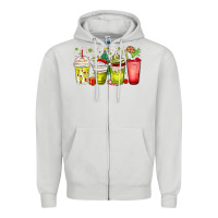 Dove Grey Christmas characters coffee cups Zipper Hoodie - MaliasSmallBusiness