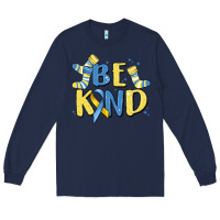Navy be kind Long Sleeve Tee - MaliasSmallBusiness