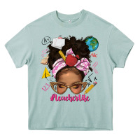 Arona afro messy bun teacherlife Heavy Core Tee - texasbilliewilder
