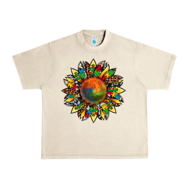 Autism Awareness Cowhide Leopard Sunflower Urban Heavy Tee by Artiststas | Teevron
