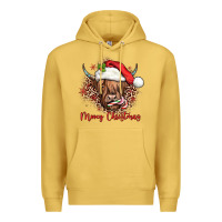 Antique Gold mooey christmas cow Premium Hoodie - JahusDesignShop