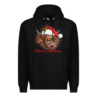 Black mooey christmas cow Premium Hoodie - JahusDesignShop