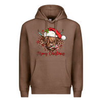 Chestnut mooey christmas cow Premium Hoodie - JahusDesignShop