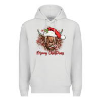 Dove Grey mooey christmas cow Premium Hoodie - JahusDesignShop