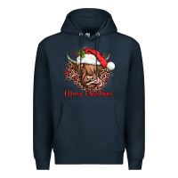 Navy mooey christmas cow Premium Hoodie - JahusDesignShop