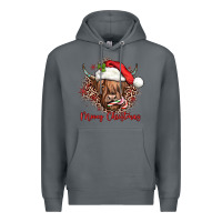 Rock mooey christmas cow Premium Hoodie - JahusDesignShop