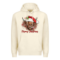 Sandshell mooey christmas cow Premium Hoodie - JahusDesignShop