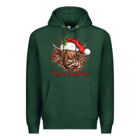 Sports Green mooey christmas cow Premium Hoodie - JahusDesignShop