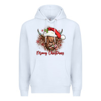 White mooey christmas cow Premium Hoodie - JahusDesignShop