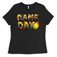 Black game day softball leopard Ladies Tee - Zillion Design Studio