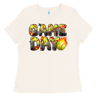 Bone game day softball leopard Ladies Tee - Zillion Design Studio