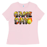 Bubblegum Pink game day softball leopard Ladies Tee - Zillion Design Studio