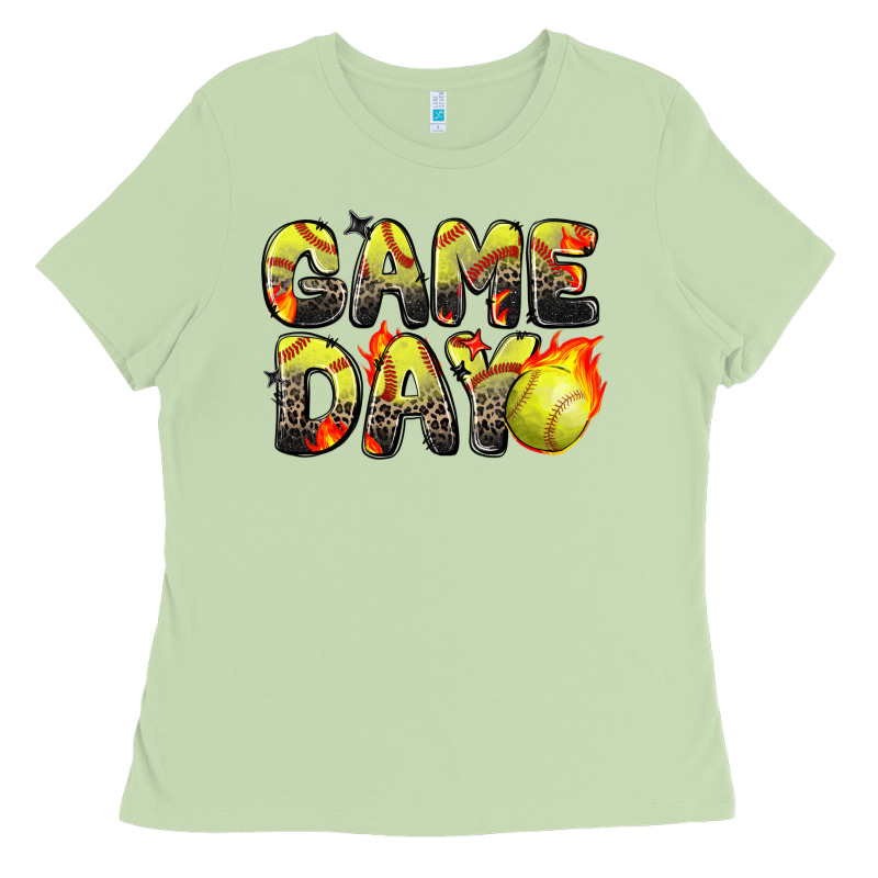Game Day Softball Leopard Ladies Tee by Zillion Design Studio | Teevron