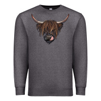 Charcoal Heather black highland cow Premium Sweatshirt - RanaPortraitStore