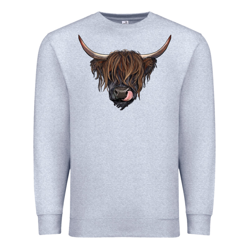 Black Highland Cow Premium Sweatshirt by RanaPortraitStore | Teevron