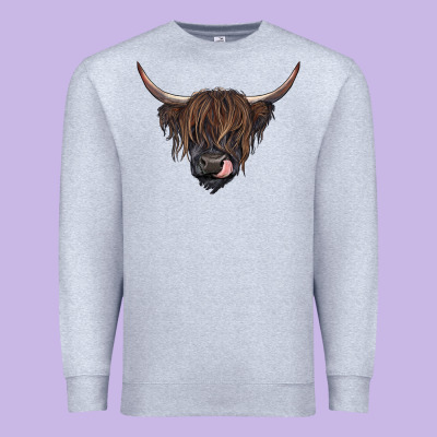 Black Highland Cow Premium Sweatshirt Designed By Ranaportraitstore