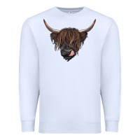 White black highland cow Premium Sweatshirt - RanaPortraitStore
