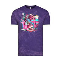Cloud Purple dental elements and cancer with cowhide and leopard Vintage Tee - AdoDesignShop
