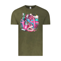 Vintage Olive dental elements and cancer with cowhide and leopard Vintage Tee - AdoDesignShop