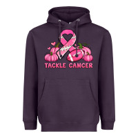 Plum tackle cancer pumpkins football and ribbon breast cancer awareness Heavyweight Hoodie - Jasminsmagicworld