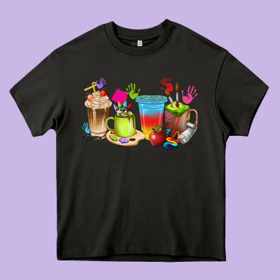 Art Teacher Coffee Cups Heavy Core Tee Designed By Texasbilliewilder