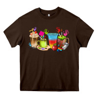 Chocolate Brown art teacher coffee cups Heavy Core Tee - texasbilliewilder