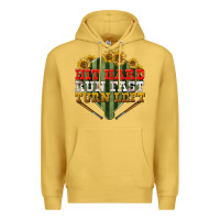 Antique Gold Hit hard run fast turn left Premium Hoodie - NancyCooperArtShop