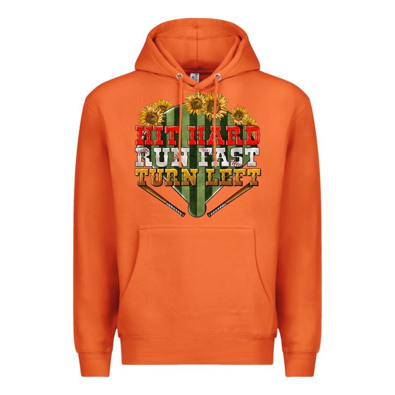 Hit Hard Run Fast Turn Left Premium Hoodie by NancyCooperArtShop | Teevron