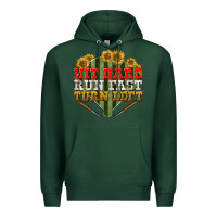 Sports Green Hit hard run fast turn left Premium Hoodie - NancyCooperArtShop