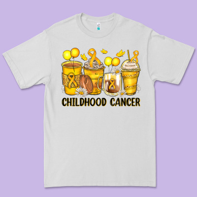 Childhood Cancer Coffee Cups Premium Tee Designed By Zillion Design Studio