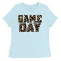 Baby Blue game day leopard Ladies Tee - Zillion Design Studio