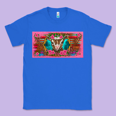 Western Baby Boer Goat Pink Flowers Serape Leopard Pink Glitter Patter Classic Tee Designed By Barkaloodesign