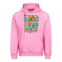 Fuchsia Pink Being a Mom makes my life complete Mother's Day Urban Hoodie - CowGirlArtShop