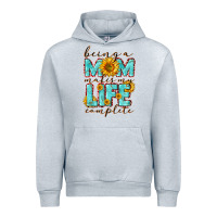 Heather Grey Being a Mom makes my life complete Mother's Day Urban Hoodie - CowGirlArtShop