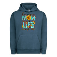 Pigment Midnight Navy Being a Mom makes my life complete Mother's Day Urban Hoodie - CowGirlArtShop