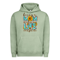 Pigment Oil Green Being a Mom makes my life complete Mother's Day Urban Hoodie - CowGirlArtShop