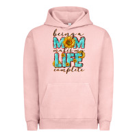 Pigment Salmon Being a Mom makes my life complete Mother's Day Urban Hoodie - CowGirlArtShop