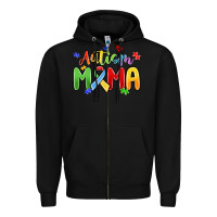 Black autism mama Zipper Hoodie - MaliasSmallBusiness
