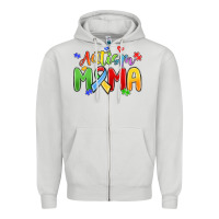 Dove Grey autism mama Zipper Hoodie - MaliasSmallBusiness